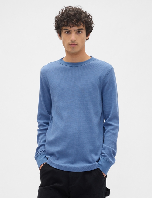 Waffle-Knit Crewneck T-Shirt