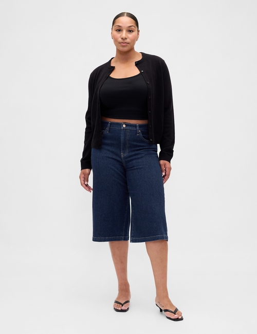 High Rise Culotte Jeans