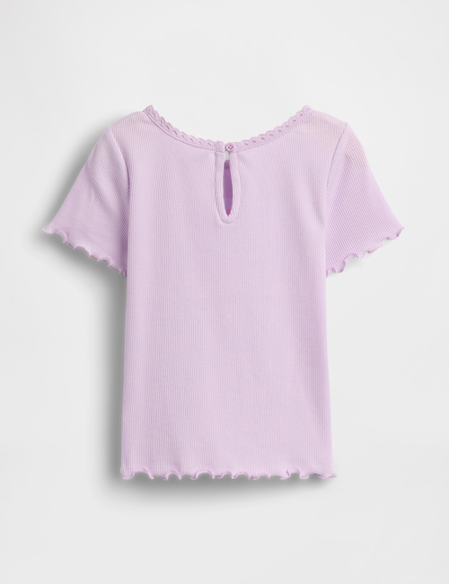 SS EMB SCALLOP TRIM TEE - APRIL