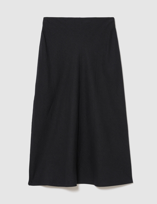 Linen-Blend Maxi Slip Skirt