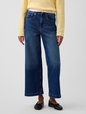 High Rise Stride Wide-Leg Ankle Jeans