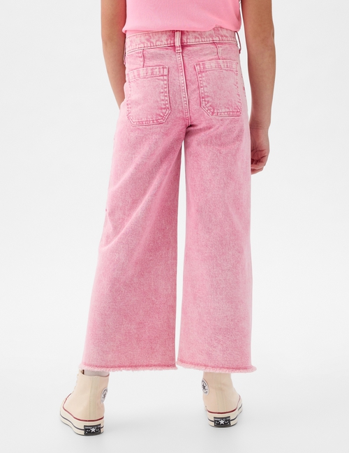 Kids High Rise Stride Wide-Leg Ankle Jeans