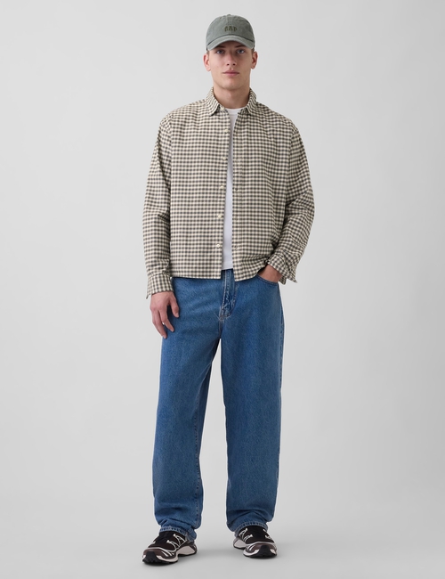 Relaxed Straight-Hem Oxford Shirt