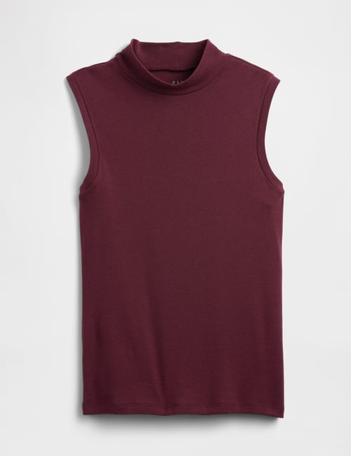 Modern Ribbed Mockneck Tank Top