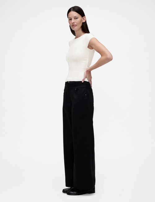 GAP STUDIO VISCOSE KNIT CROPPED TEE