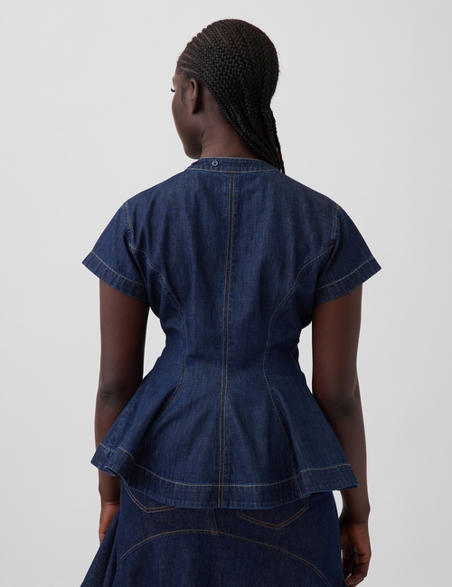 Gap × HFR Denim Peplum Shirt by IGDALYAH
