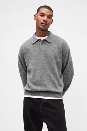 CashSoft Relaxed Polo Sweater