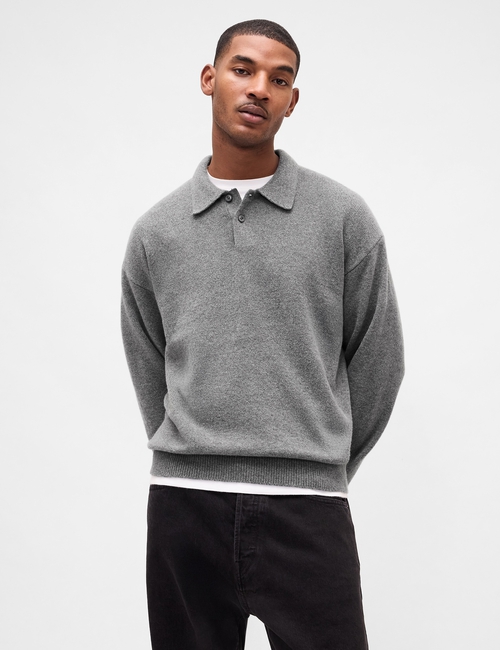 CashSoft Relaxed Polo Sweater