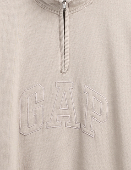 Heavyweight Oversized Logo Half-Zip Pullover