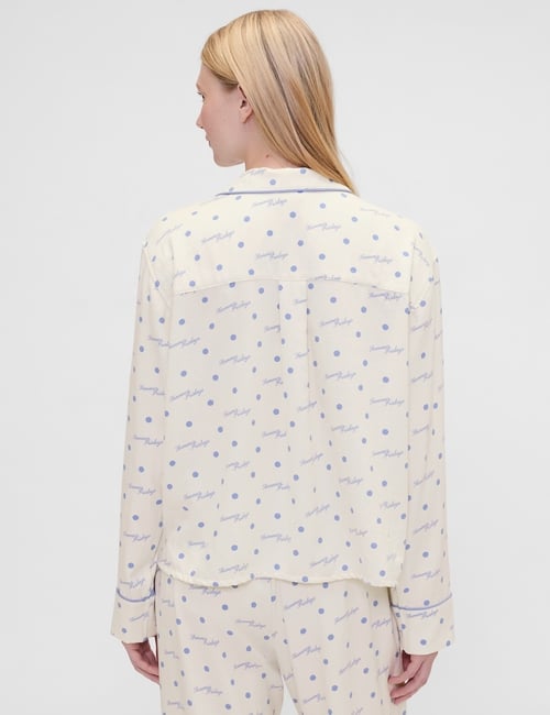 GAP X SUMMER FRIDAYS PJ FLANNEL TOP SCRIPT LOGO BO