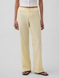 Low Rise Linen-Blend Flare Pants