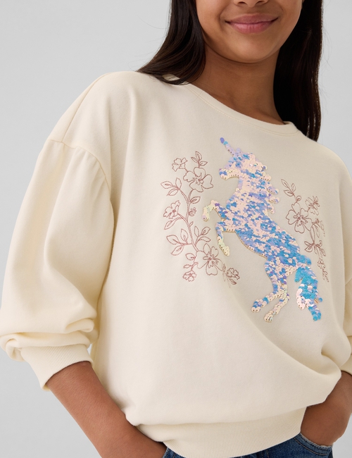 Kids Relaxed Flippy-Sequin Graphic Sweatshirt