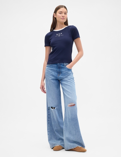 FRCH SS MOD RIB ABBRV TEE