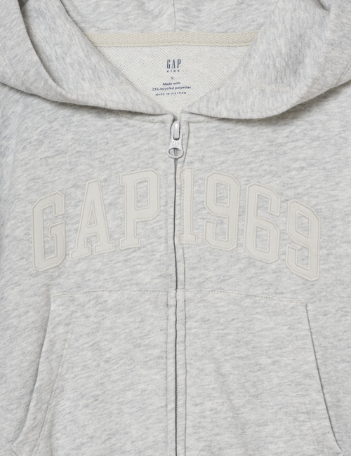 Kids VintageSoft Terry Oversized Crop Logo Zip Hoodie