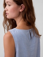 Linen-Blend Shell Tank Top