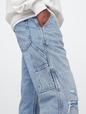 Railroad Striped Straight Carpenter Jeans