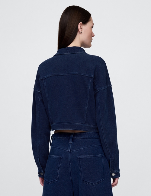 French Terry Cropped Icon Denim Jacket