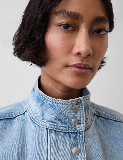 Oversized Denim Bomber Jacket