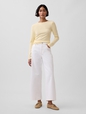 High Rise Stride Wide-Leg Ankle Jeans