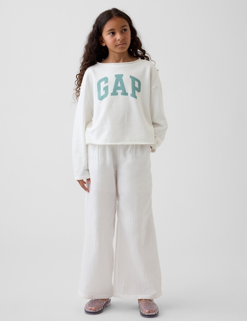 Kids French Terry Wide-Neck Logo Sweatshirt