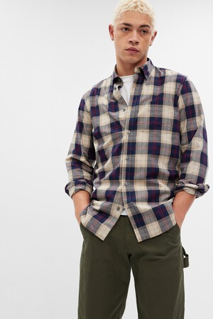 Stretch Poplin Shirt in Slim Fit