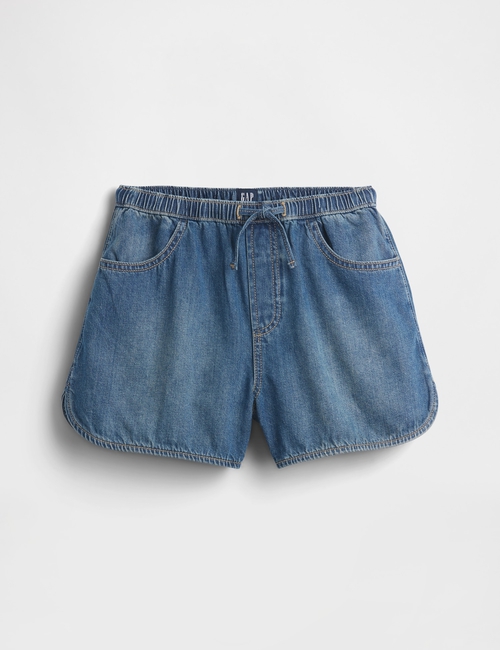 Kids High Rise Denim Easy Dolphin Shorts