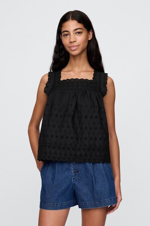 GAP X DOEN SLVLSS EYELET TOP