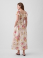 Floral Voile Smocked Maxi Dress