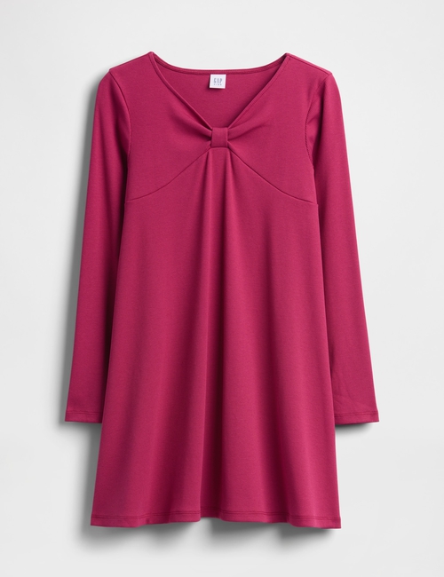 LS BOW RIB DRESS