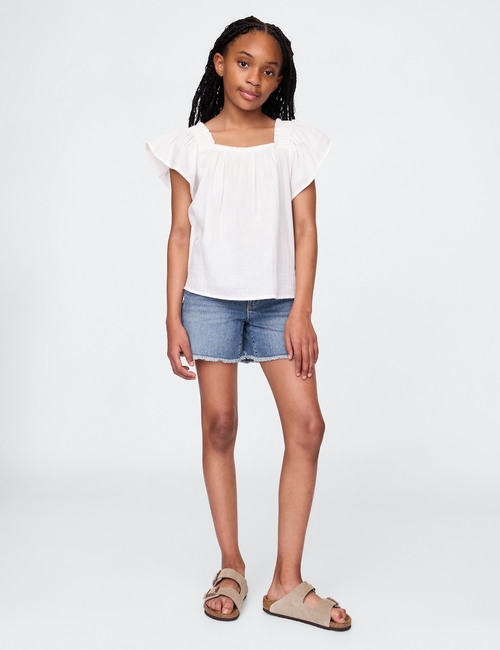 Kids Denim Midi Shorts