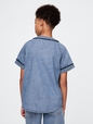 Kids Denim Logo Baseball Jersey