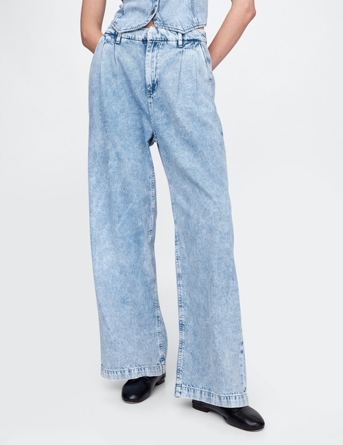 365 High Rise UltraSoft Pleated Denim Trousers