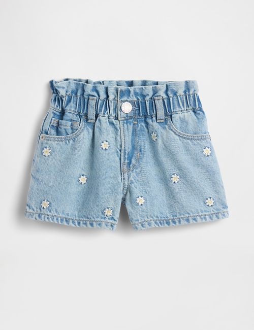 Baby & Toddler Embroidered Denim Stride Shorts
