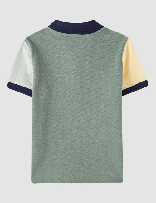 تي شيرت بولو بشعار جاب مقسم بألوان للأطفال بسن المشي