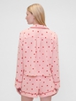 GAP X SUMMER FRIDAYS PJ FLANNEL TOPSTRIPE HEARTS