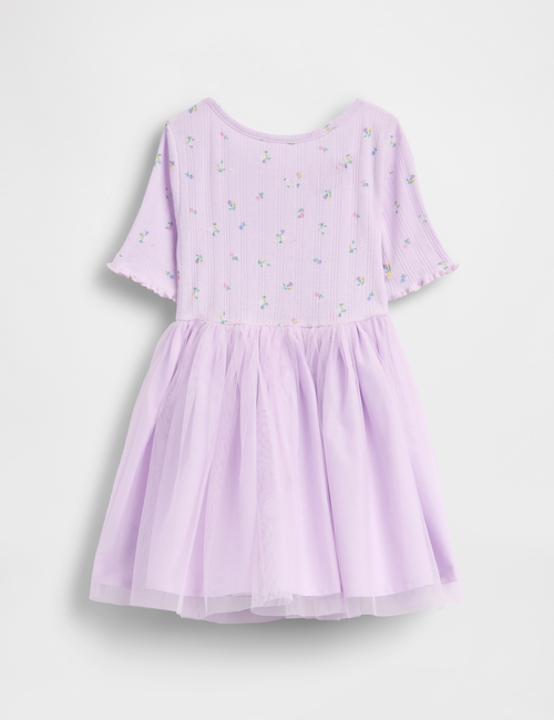 Baby & Toddler Pointelle & Tulle Mixed Media Dress