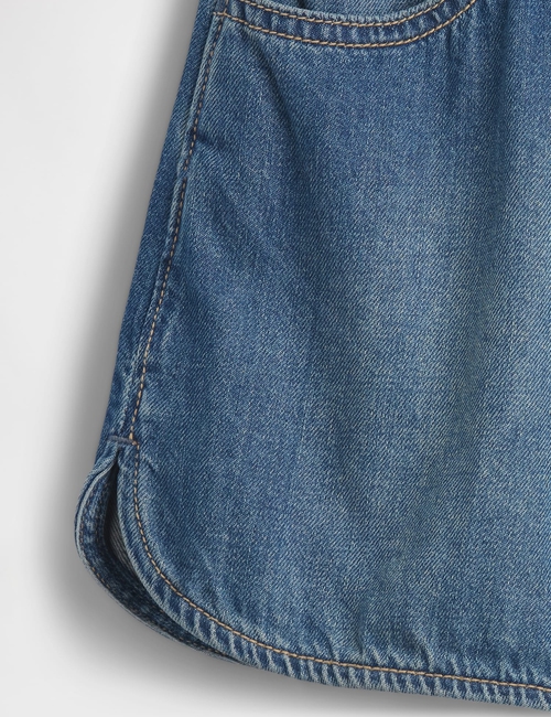 Kids High Rise Denim Easy Dolphin Shorts