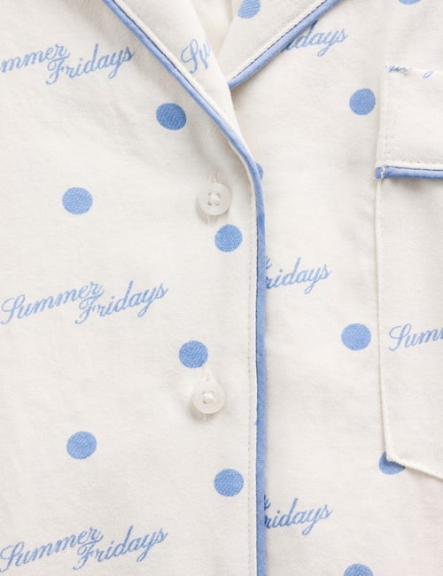 GAP X SUMMER FRIDAYS PJ FLANNEL TOP SCRIPT LOGO BO