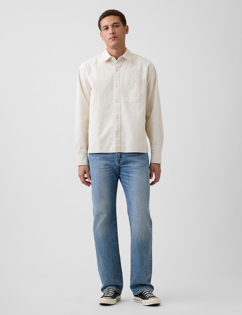 Relaxed Straight-Hem Oxford Shirt