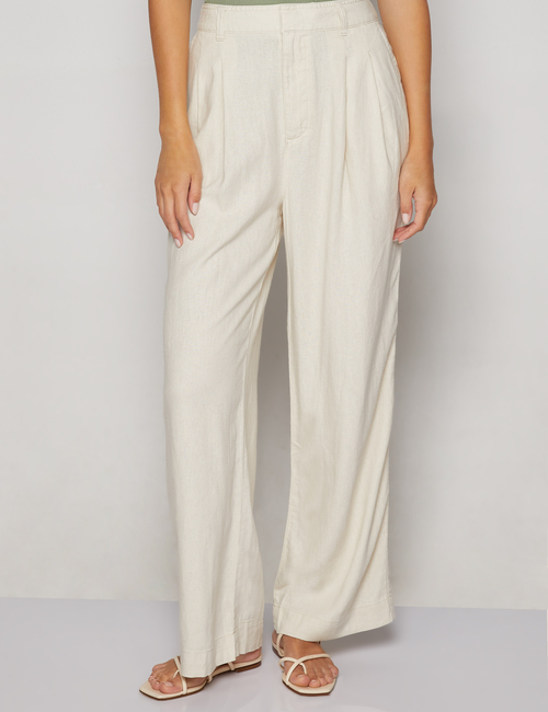 High Rise Wide-Leg Pleated Trousers