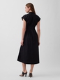 Poplin Cinched Midi Shirtdress