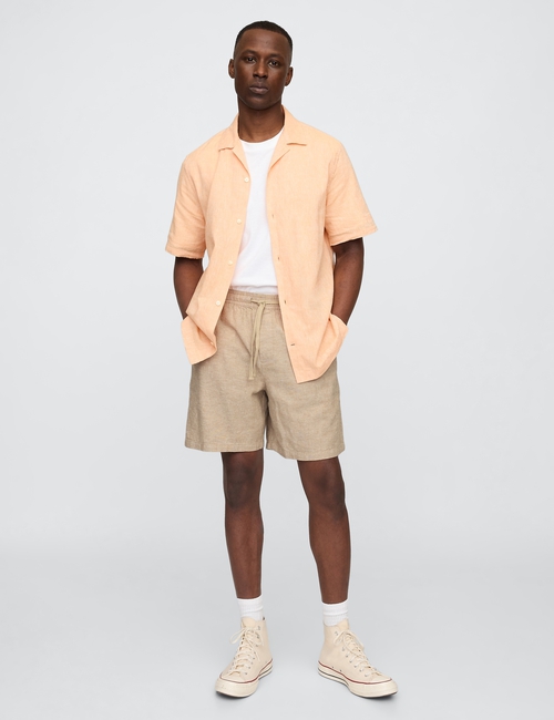 7" Linen-Blend Easy Shorts