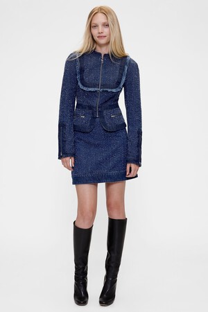 GAP STUDIO BOUCLE ZIP THROUGH JKT