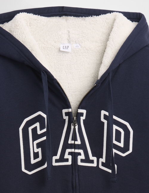Relaxed Gap Logo Sherpa-Lined Zip Hoodie