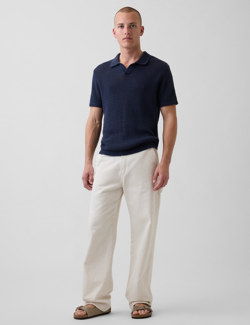 Mesh Polo Sweater