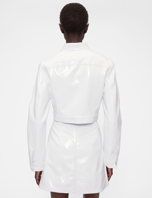 GAP STUDIO CROPPED PATENT MOTO JACKET