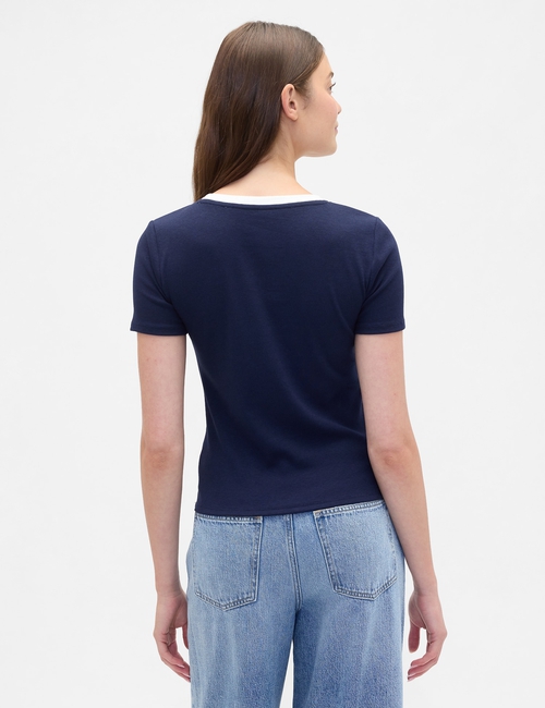 FRCH SS MOD RIB ABBRV TEE