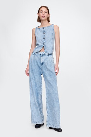365 High Rise UltraSoft Pleated Denim Trousers