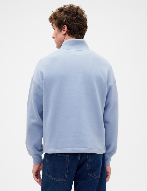 VintageSoft Oversized Logo Quarter-Zip Pullover