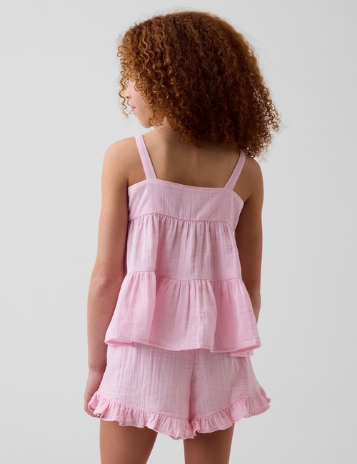 Kids Cotton Gauze Tiered Tank Top